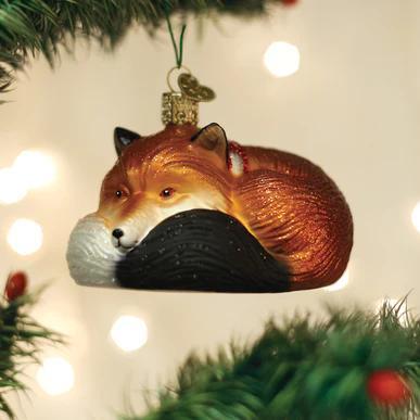 Ornament - Blown Glass - Cozy Fox