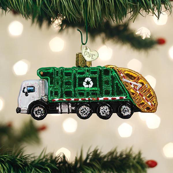 Ornament - Blown Glass - Garage Truck