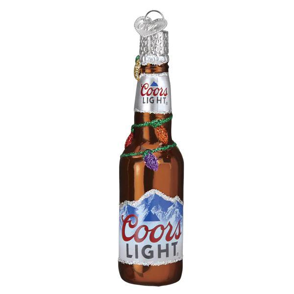 Ornament - Blown Glass - Holiday Coors Light Bottle