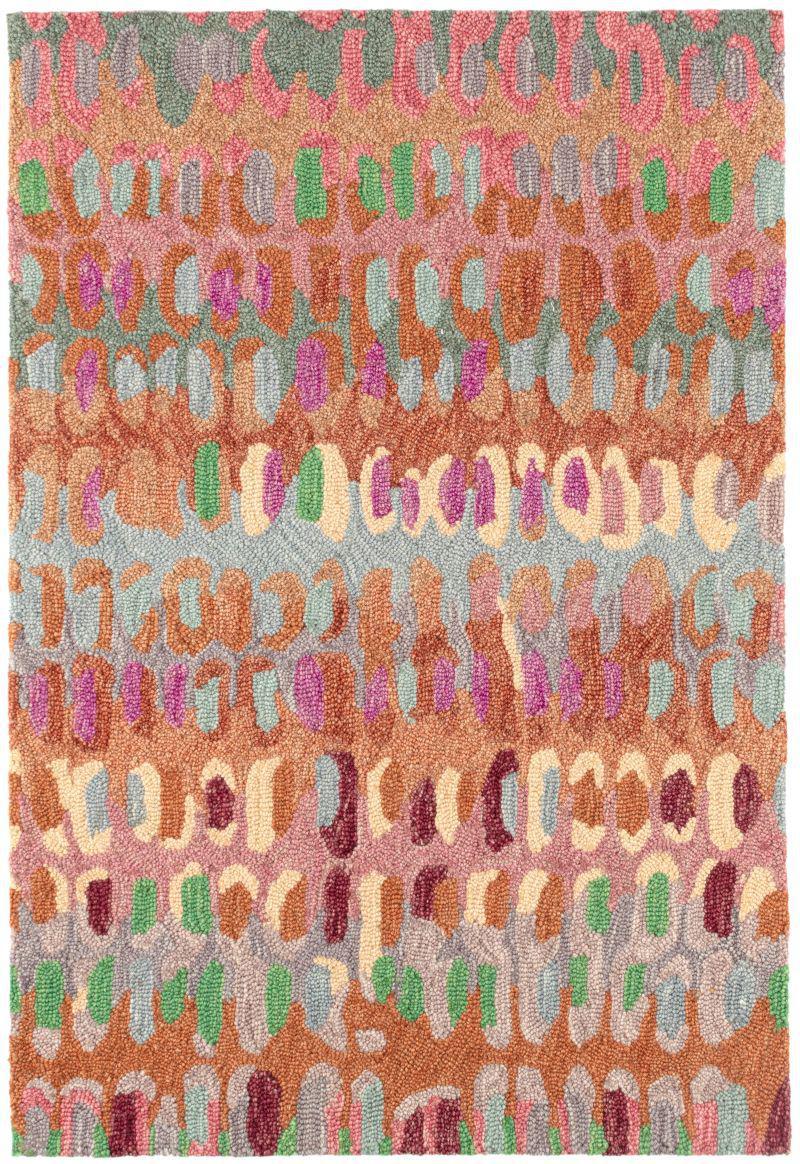 Rug - Micro Hooked Wool - Paint Chip Clay