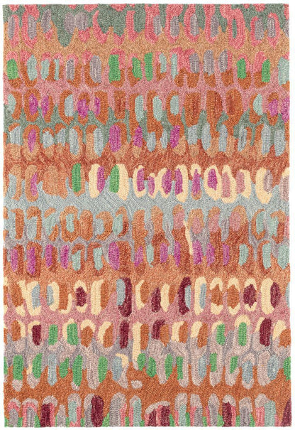 Rug - Micro Hooked Wool - Paint Chip Clay