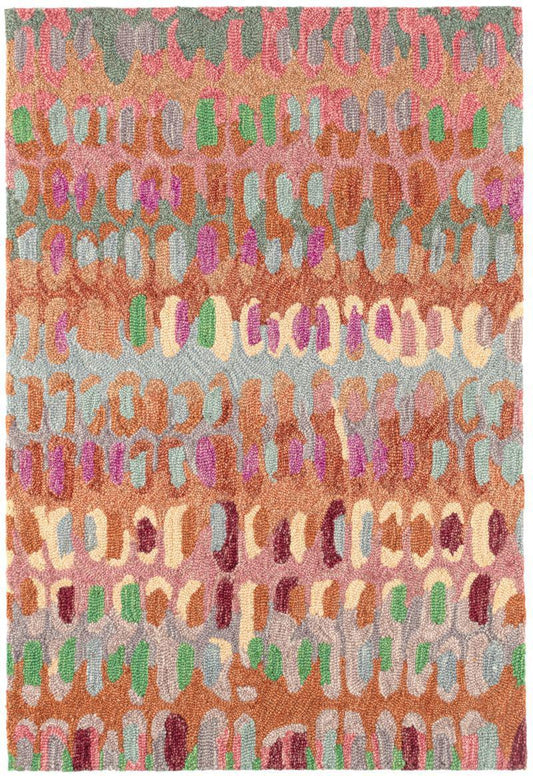 Rug - Micro Hooked Wool - Paint Chip Clay