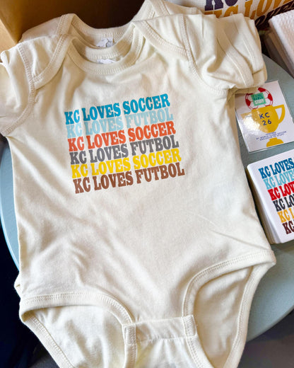 Onesie - KC LOVES SOCCER/KC LOVES FUTBOL - 12 to 18 months