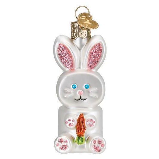 Ornament - Blown Glass - Marshmallow Bunny