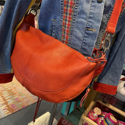 Crossbody/Sling Bag - Leather - Red