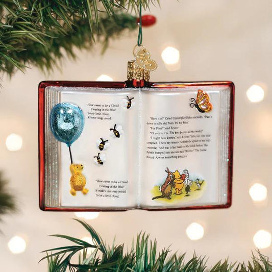 Ornament - Blown Glass - Winnie-the-Pooh Book