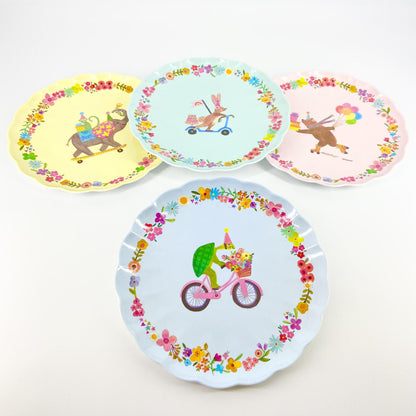 Plate - Scalloped Melamine - 9.5" Faux Ceramic - Elephant