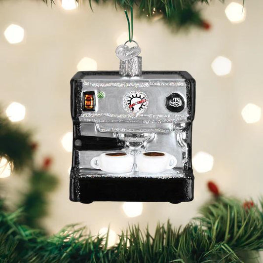 Ornament - Blown Glass - Espresso Machine