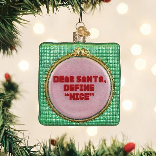 Ornament - Blown Glass - Dear Santa...