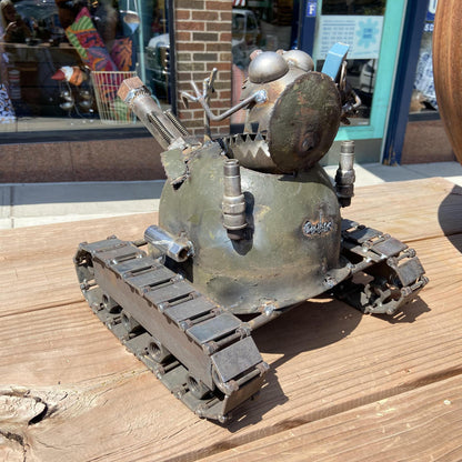 Sculpture - One Man Tank With Grenade
