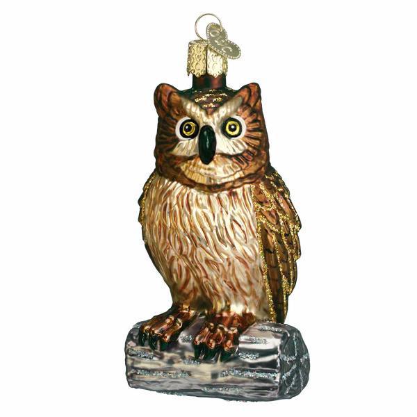 Ornament - Blown Glass - Wise Old Owl