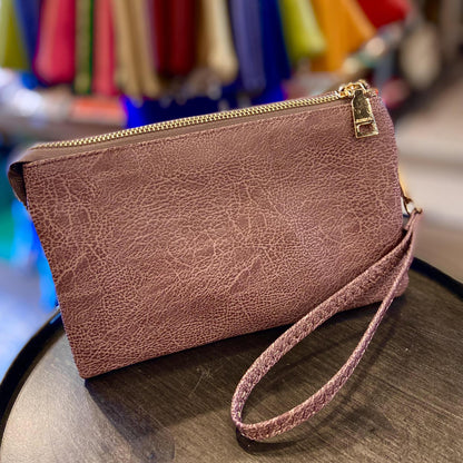 4 in 1 Handbag - Crossbody/Clutch/Wristlet - Violet