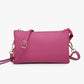 4 in 1 Handbag - Crossbody/Clutch/Wristlet - Fuchsia