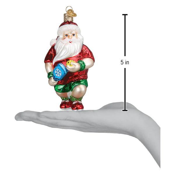 Ornament - Blown Glass - Pickleball Santa