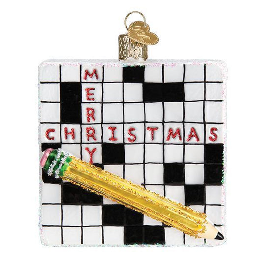 Ornament - Blown Glass - Crossword Puzzle