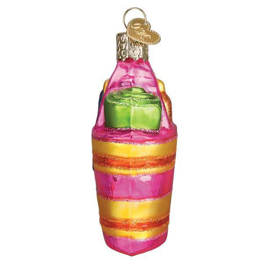 Ornament - Blown Glass - Beach Bag