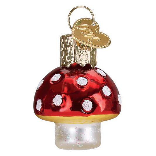 Ornament - Blown Glass - Mini Lucky Mushroom