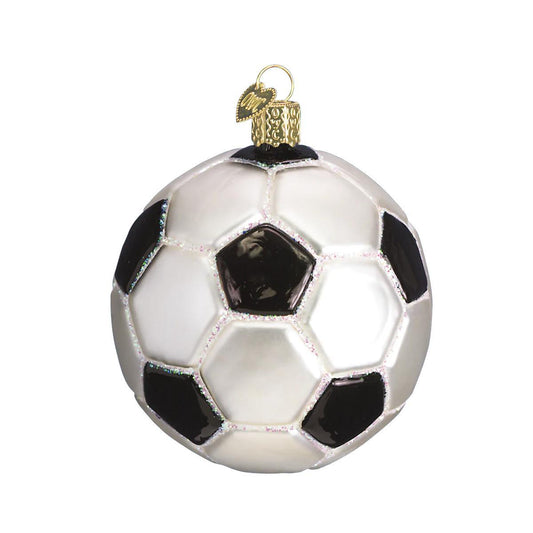 Ornament - Blown Glass - Soccer Ball