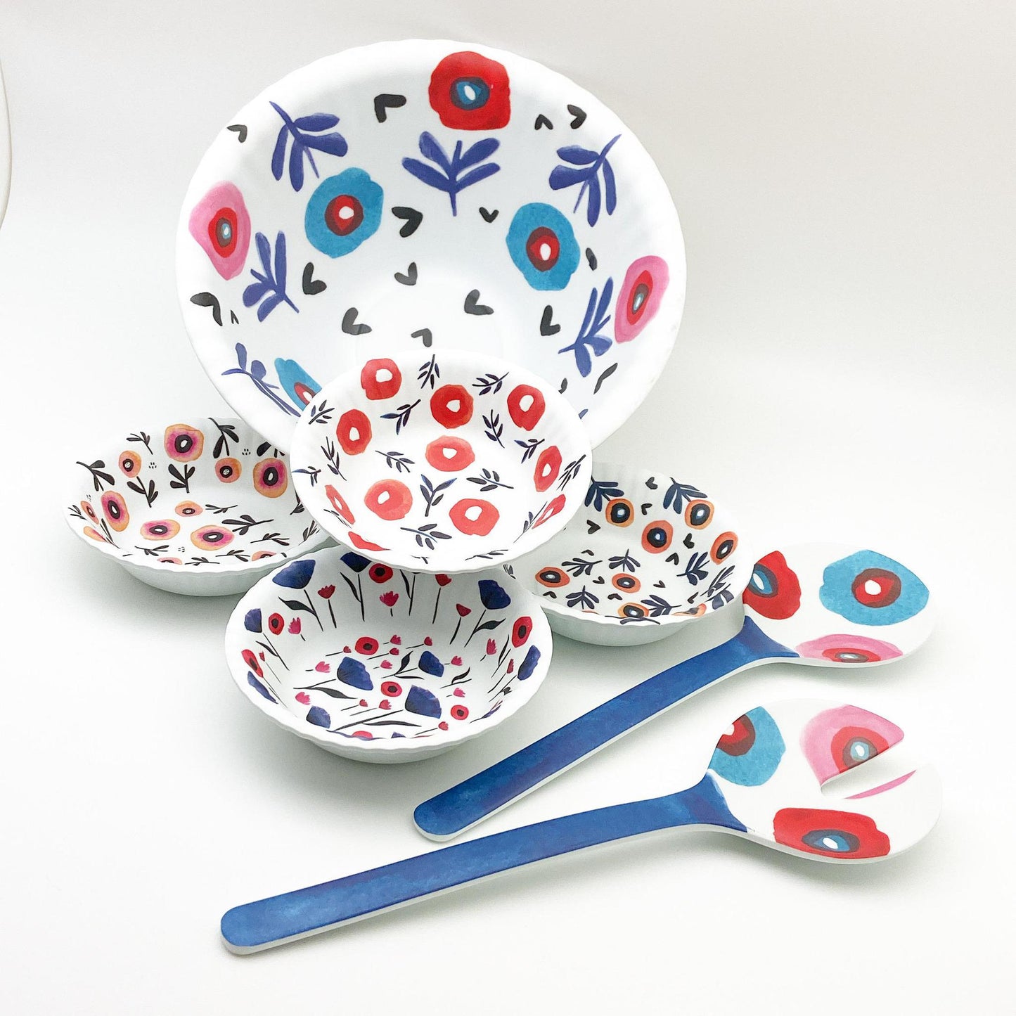 Bowl - Melamine "Paper Plate" - Flowers