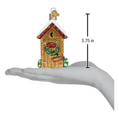 Ornament - Blown Glass - Holiday Outhouse