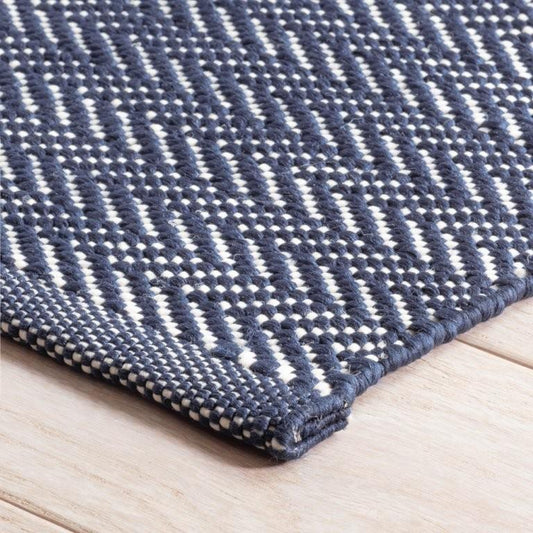 Rug - Indoor/Outdoor - Herringbone Navy/Ivory