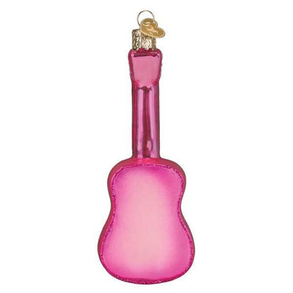 Ornament - Blown Glass - Glittered Glam Guitar