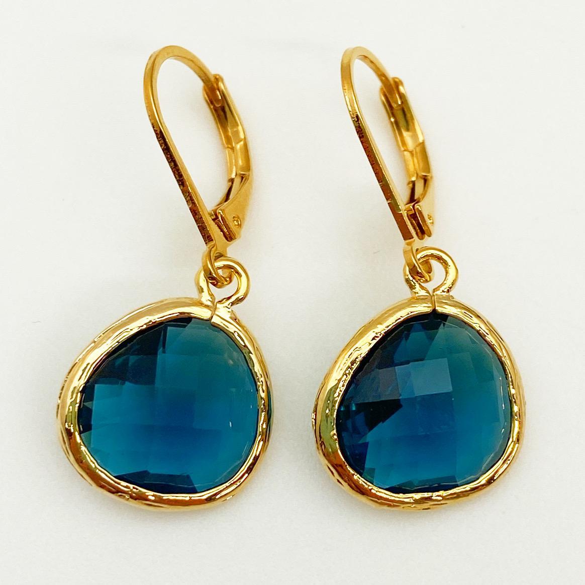 Earrings - "Montana" Crystal Drops - 14k Gold on Sterling