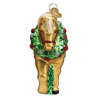 Ornament - Blown Glass - Horse with Wreath