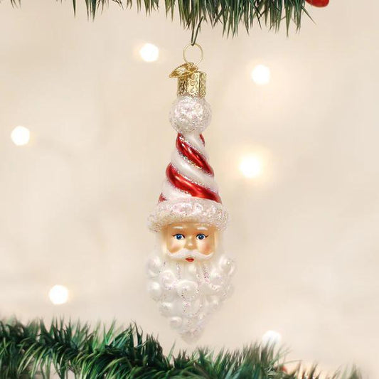 Ornament - Blown Glass - Peppermint Twist Santa