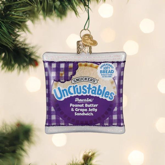 Ornament - Blown Glass - PB & Grape Uncrustables Sandwich