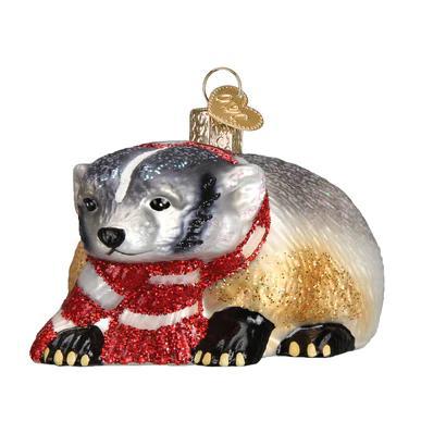 Ornament - Blown Glass - Badger