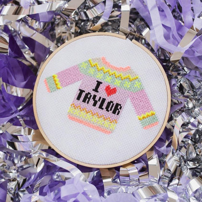 Kit - I Love Taylor Sweater Cross Stitch