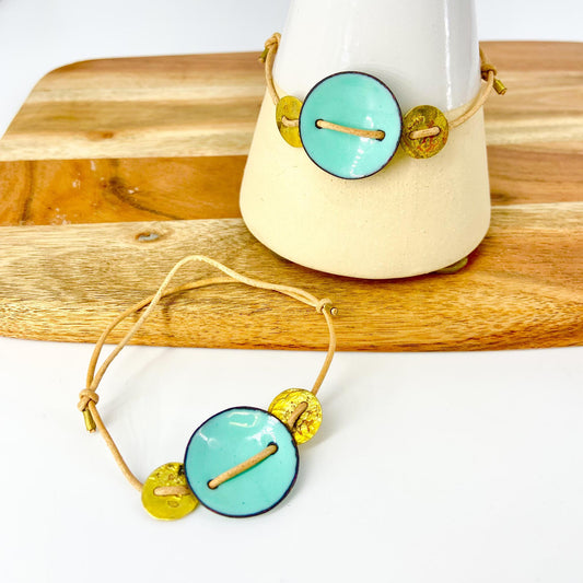 Bracelet - Threaded Kiln-Fired Enamel Discs