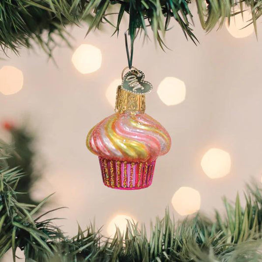Ornament - Blown Glass - Mini Cupcake
