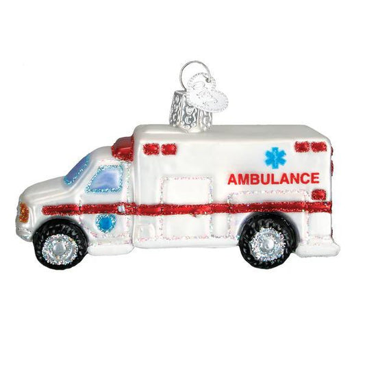 Ornament - Blown Glass - Ambulance