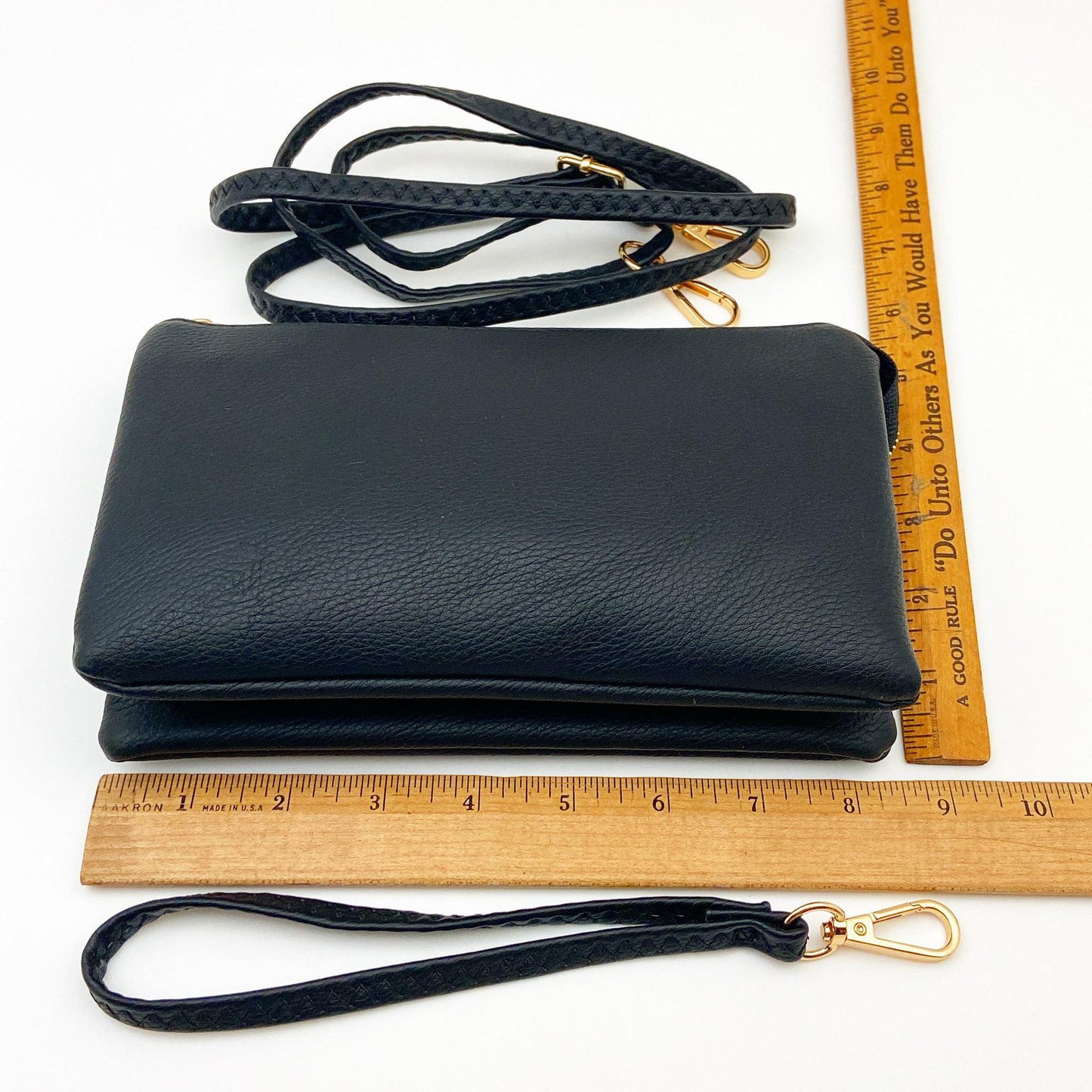 4 in 1 Handbag - Crossbody/Clutch/Wristlet - Black