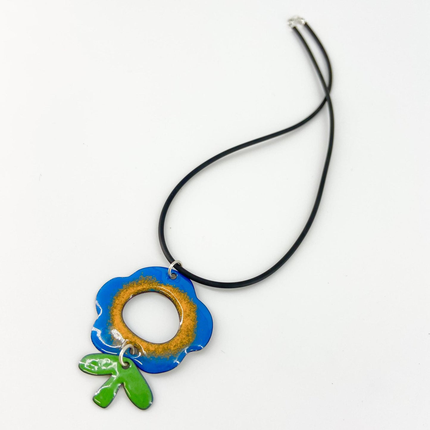 Necklace - Flower & Leaf - Blue/Yellow (Video)