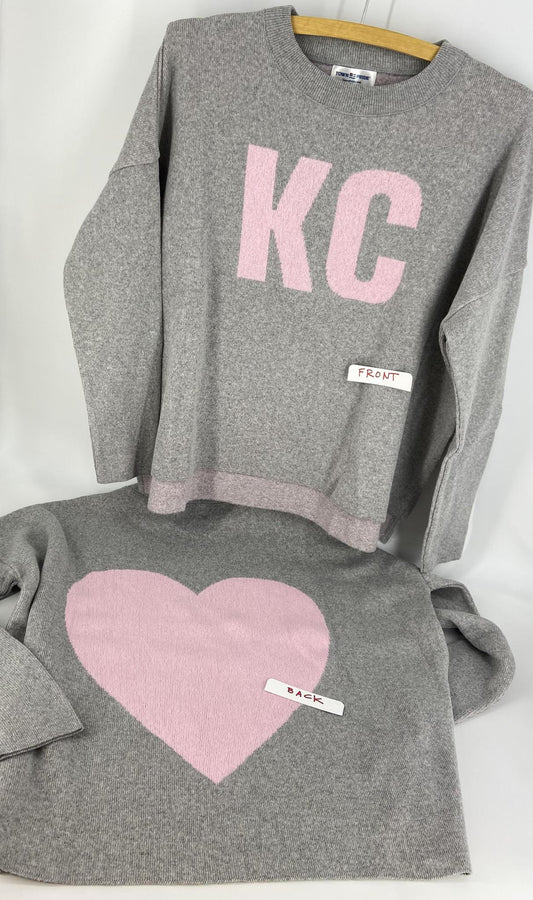 Sweater - KC/Heart (Grey + Light Pink) - Exclusive