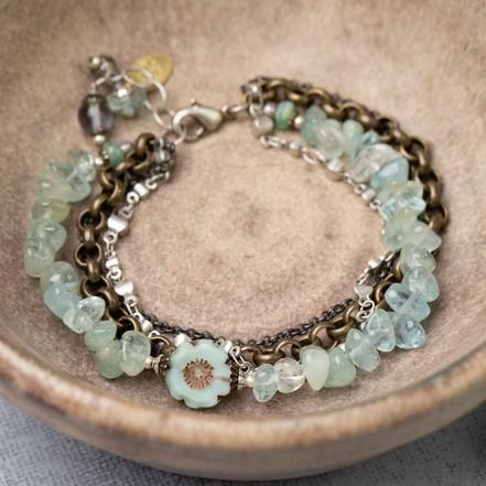 Bracelet - "Aqua Flower"