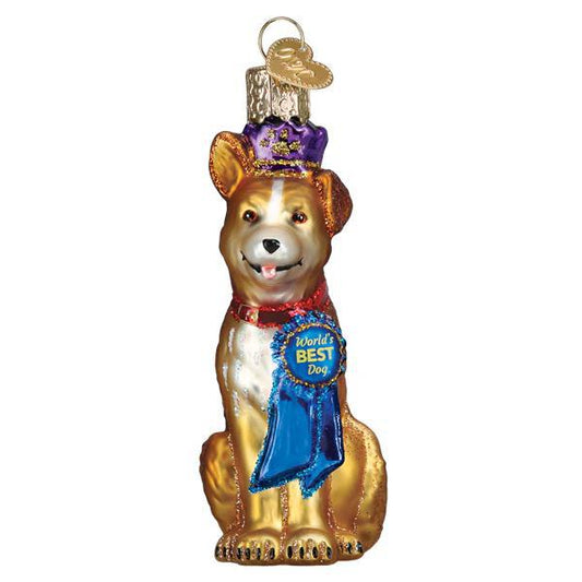 Ornament - Blown Glass - World's Best Dog