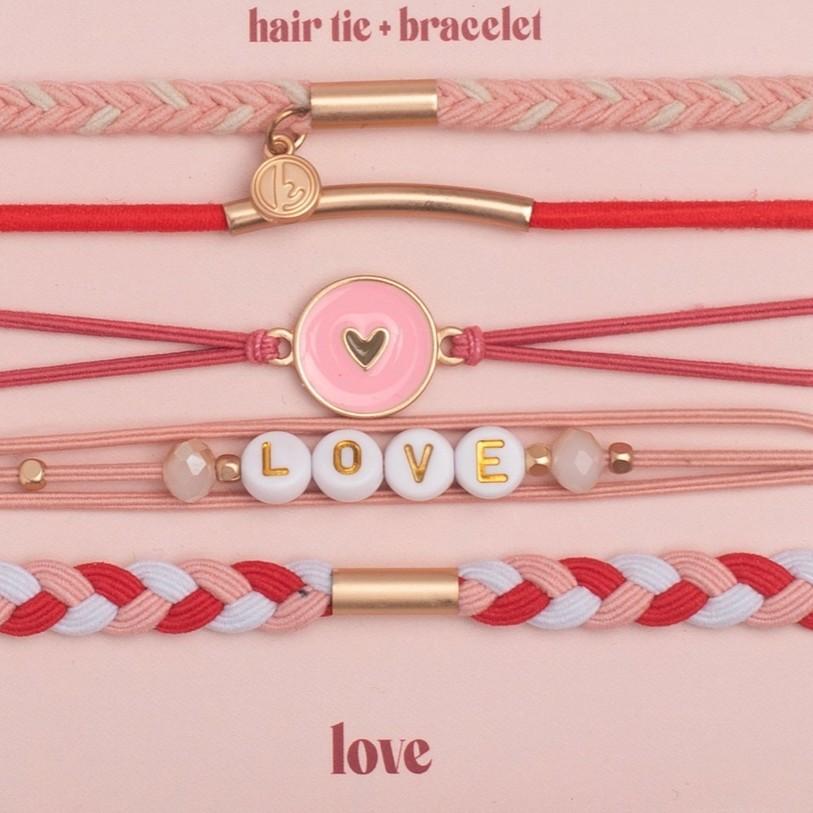 Hair Tie Braclets - LOVE - Set/5