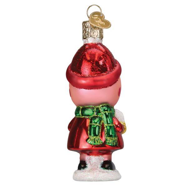 Ornament - Blown Glass - Peppa Pig with Snowball