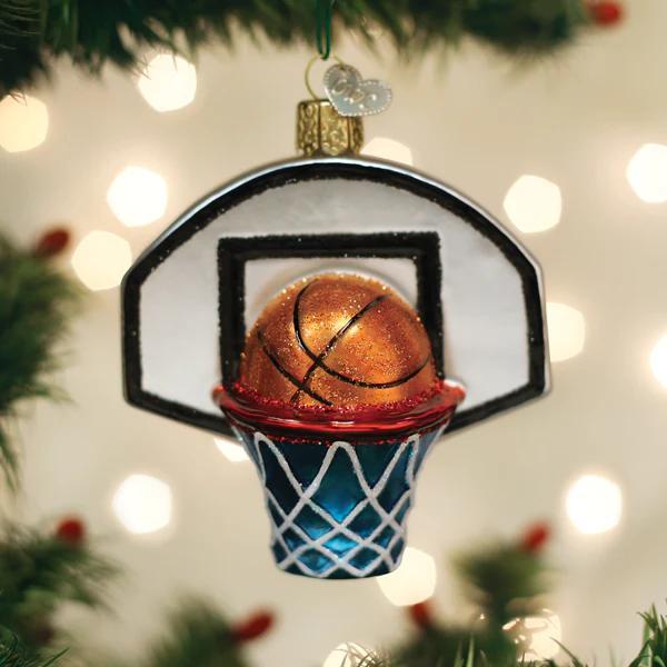 Ornament - Blown Glass - Basketball Hoop