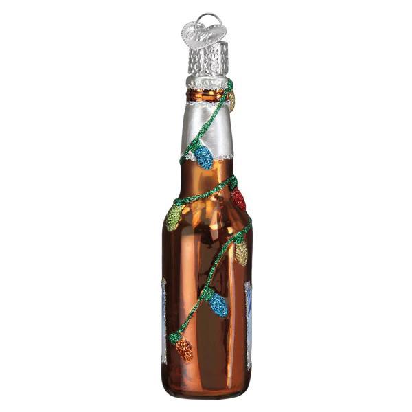 Ornament - Blown Glass - Holiday Coors Light Bottle
