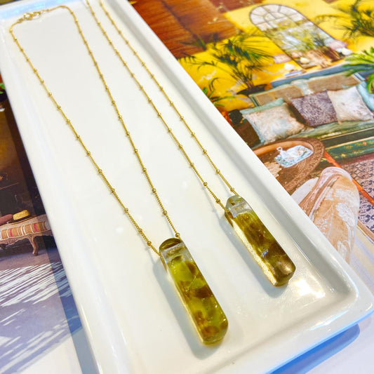 Necklace - Mosaic Reclaimed Glass - Tortoise