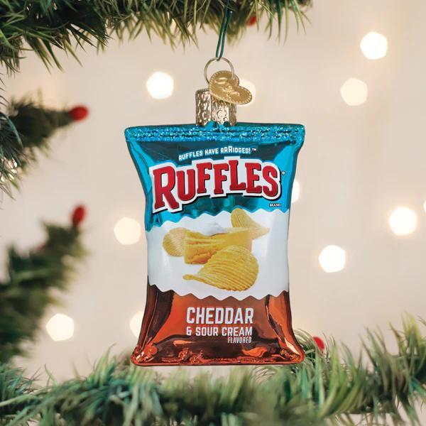 Ornament - Blown Glass - Ruffles Cheddar Sour Cream Chips
