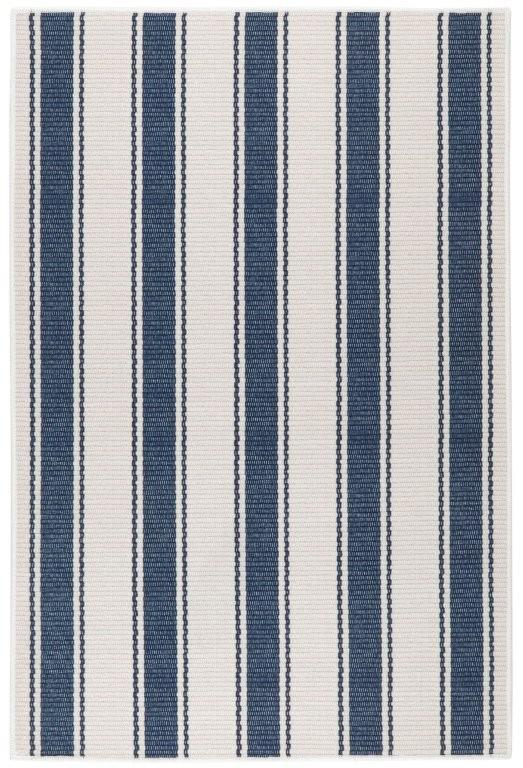 Rug - Machine-Washable - Blue Awning Stripe