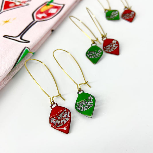 Earrings  - Tiny Ornaments - Enamel on Copper