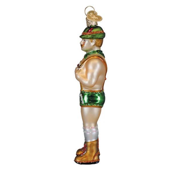 Ornament - Blown Glass - Dasher, Holly Jolly Hunk
