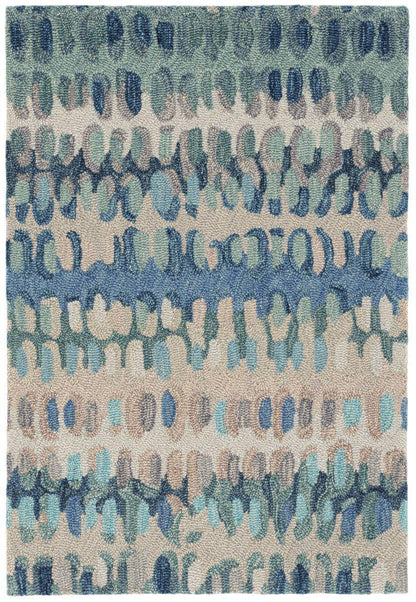 Rug - Micro Hooked Wool - Paint Chip Blue